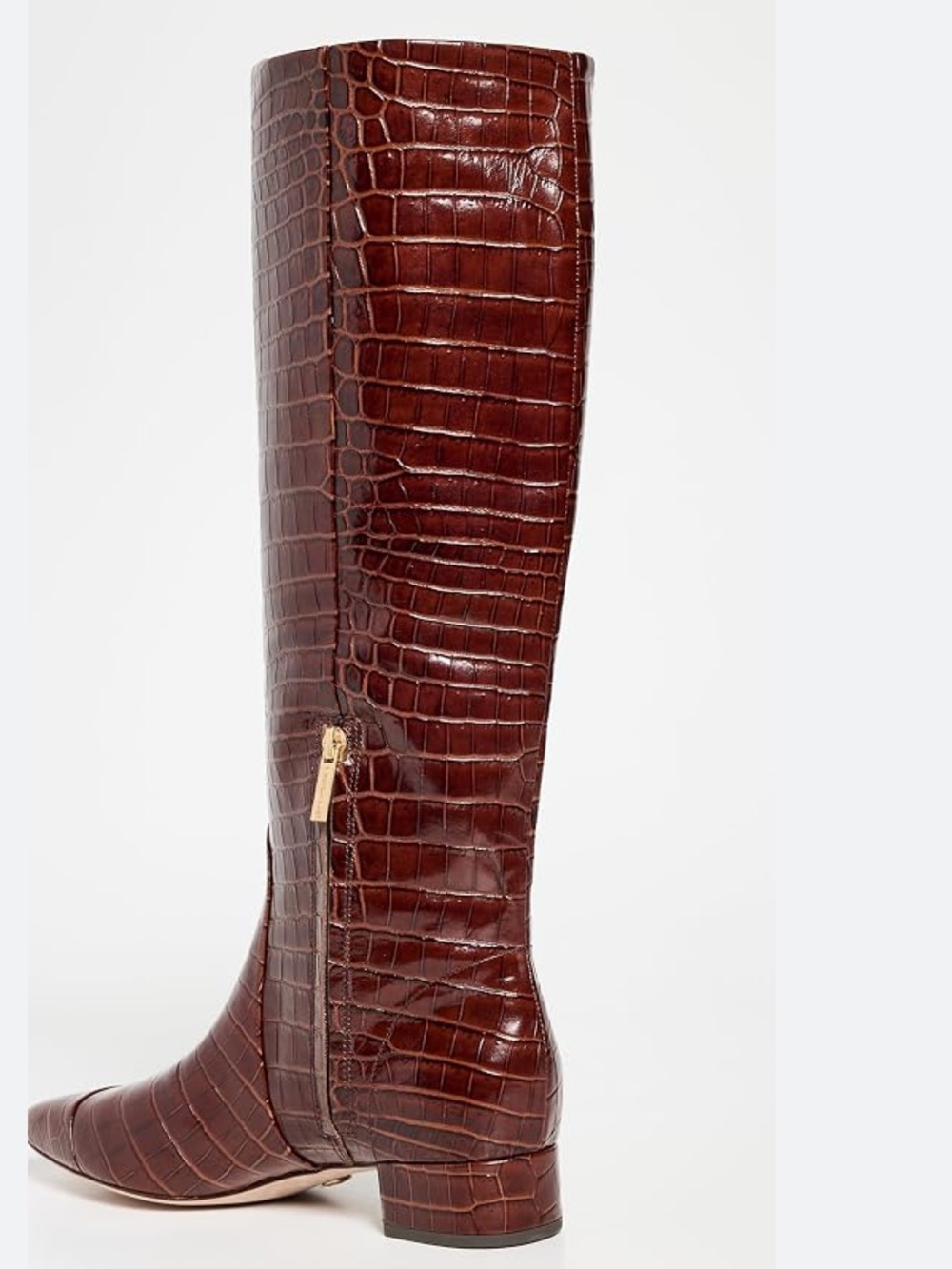NEW Veronica Beard Cecile Croc-Embossed Leather Knee High Boots $795